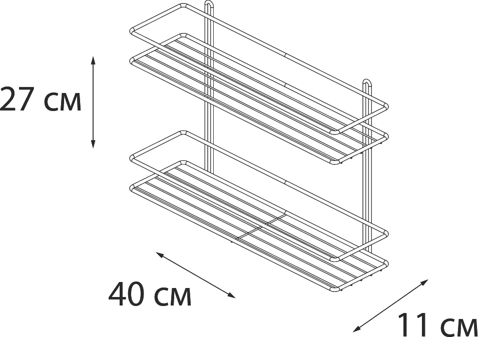 Полка Fixsen FX-730-2 прямая, хром от магазина ЛесКонПром.ру