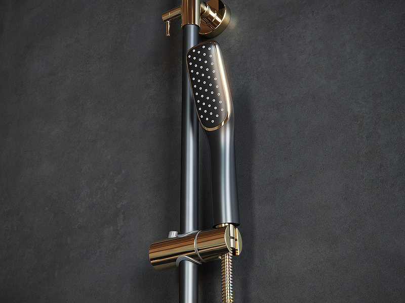 Душевая система Laguraty 7000AX Черный Золото от магазина ЛесКонПром.ру
