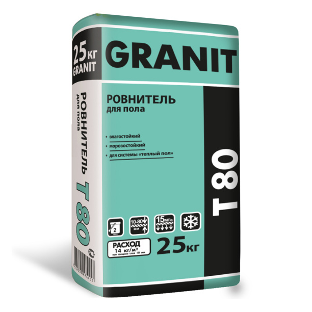 Ровнитель для пола GRANIT T 80, 25 кг от магазина ЛесКонПром.ру