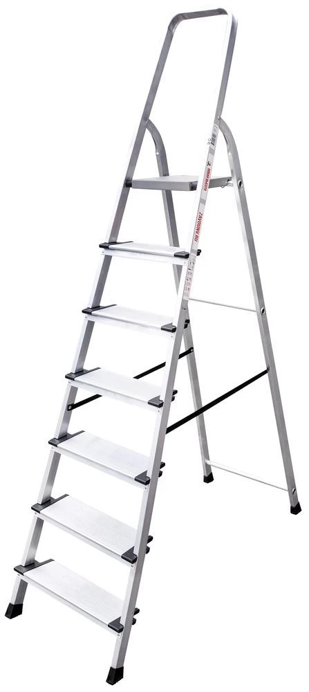 Стремянка алюминиевая с широкой ступенью Новая Высота 7 ступеней (арт. 2117107) от магазина ЛесКонПром.ру