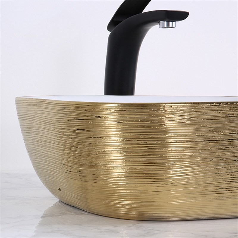 Раковина-чаша Mira 46 MR-4632LWY Белая Золото от магазина ЛесКонПром.ру