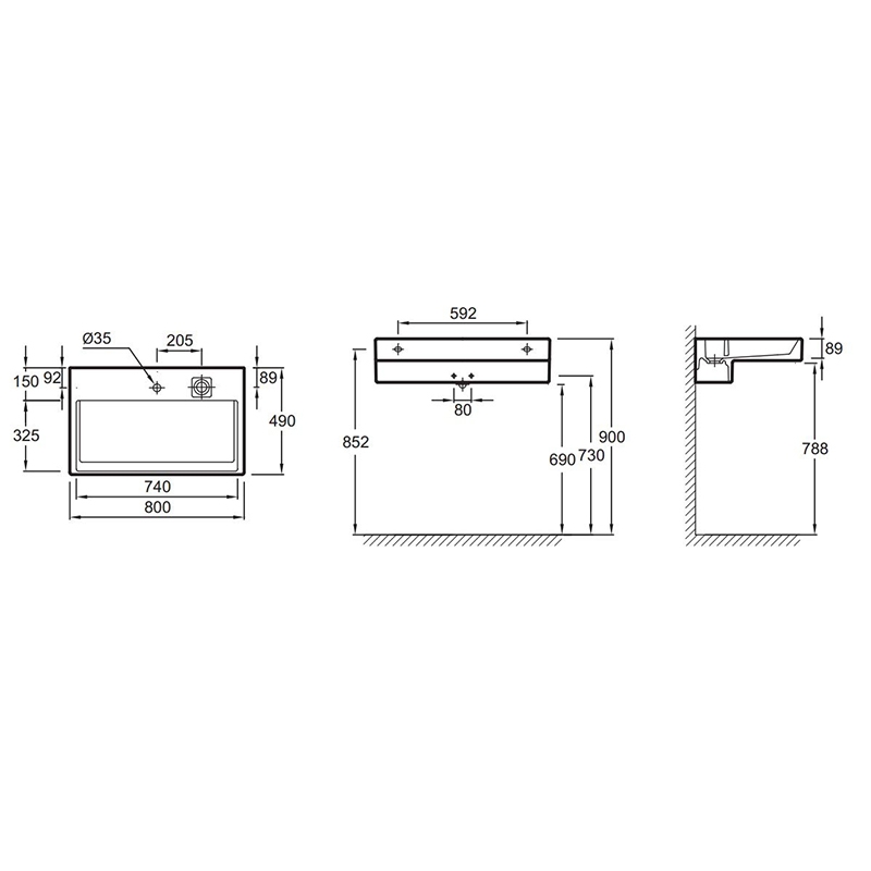 Раковина Jacob Delafon Terrace 80 EXD9112-00 с подсветкой от магазина ЛесКонПром.ру