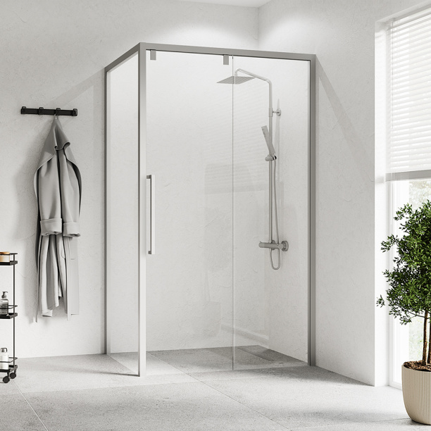 Душевая дверь FLUMEN Sangro 100х195 см черный профиль от магазина ЛесКонПром.ру