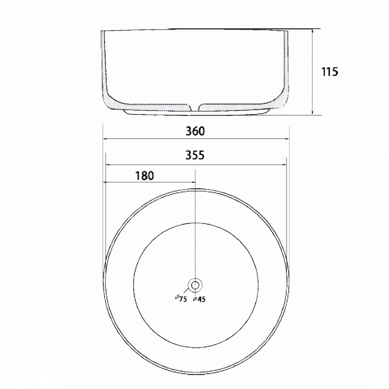Раковина-чаша Abber Bequem 36 AC2114Regen Хамелеон от магазина ЛесКонПром.ру