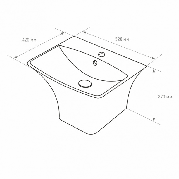 Раковина FLUMEN DESIGN London 52 см со встроенной консолью от магазина ЛесКонПром.ру