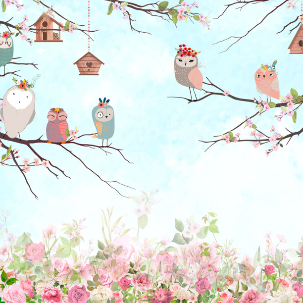 Фотообои флизелиновые Птицы 104-177А 300х270см от магазина ЛесКонПром.ру