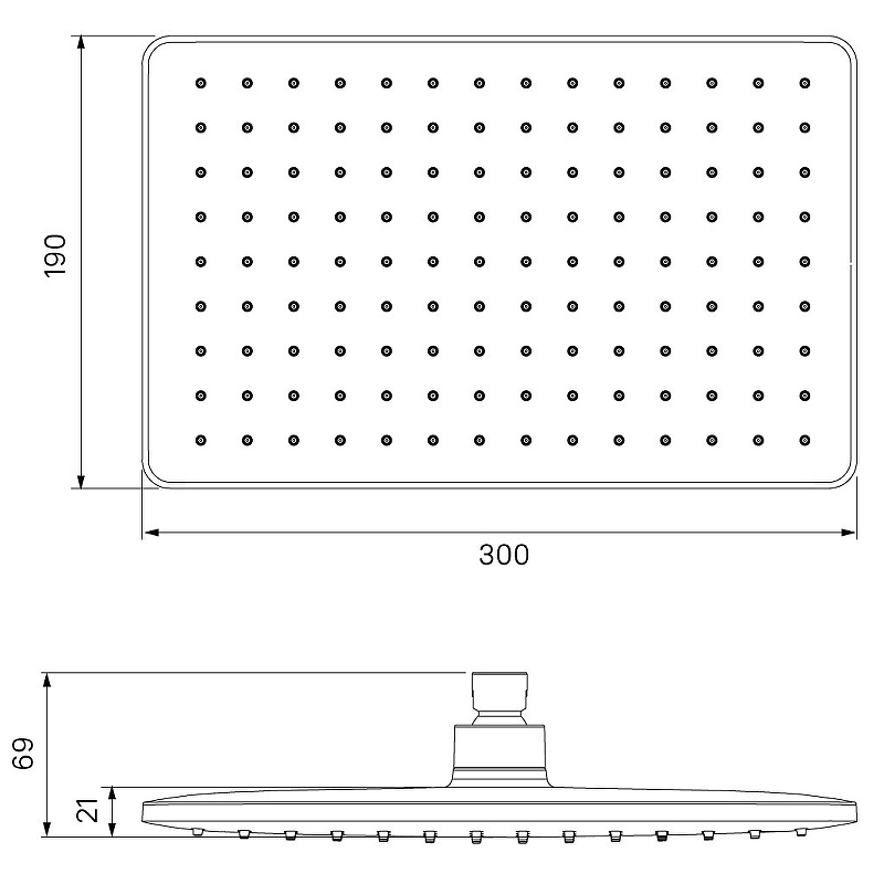 Верхний душ Iddis Slide SLI31CPi64 Хром от магазина ЛесКонПром.ру