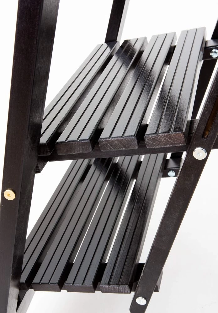 Стремянка деревянная с широкими ступенями Hoz-Block Микки 3 ступени Черная (арт. СДМ-3Ч) от магазина ЛесКонПром.ру