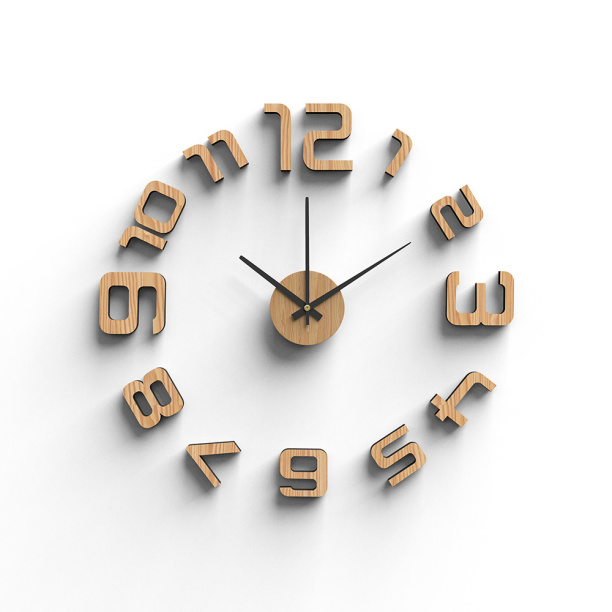 Часы-наклейки d35 см светлое дерево от магазина ЛесКонПром.ру