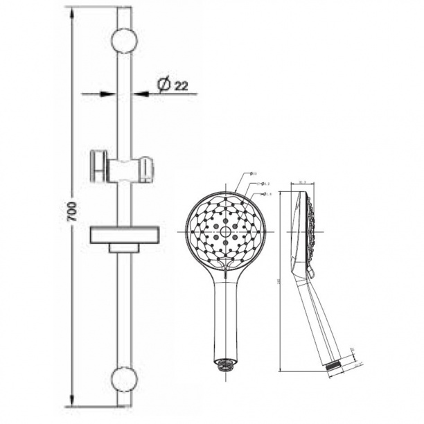 Душевой гарнитур ESKO SCA781 3 режима от магазина ЛесКонПром.ру