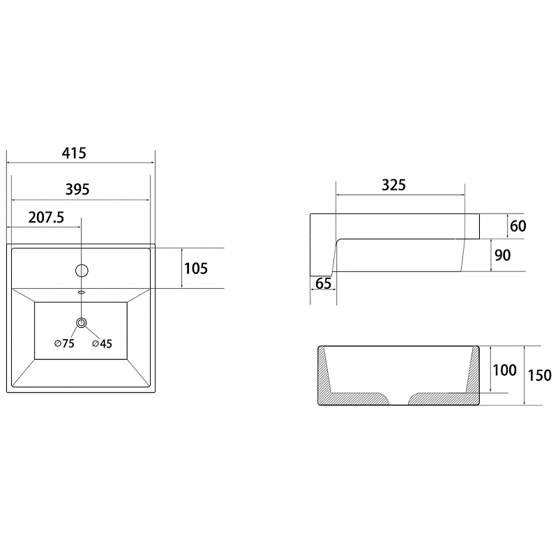 Раковина Abber Rechteck 41 AC2208MCG Светло-зеленая матовая от магазина ЛесКонПром.ру