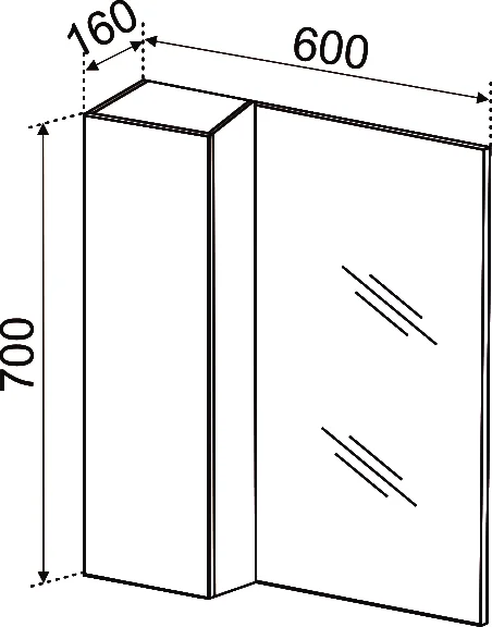 Зеркало Emmy Стоун 60 L, серый бетон от магазина ЛесКонПром.ру