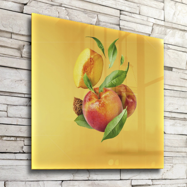 Картина на стекле Сочные персики 30х30 см от магазина ЛесКонПром.ру