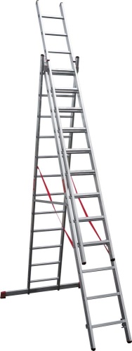 Лестница алюминиевая трехсекционная профессиональная Новая Высота 3x12 арт. 3230312 от магазина ЛесКонПром.ру