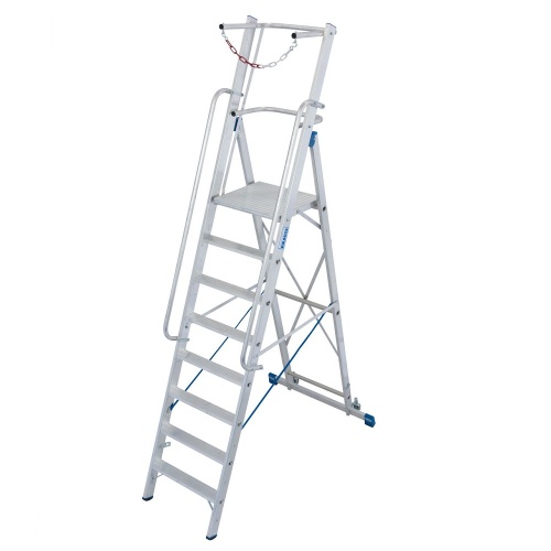 Стремянка алюминиевая Krause Stabilo с большой площадкой и дугой 8 ступеней (арт. 127525) от магазина ЛесКонПром.ру