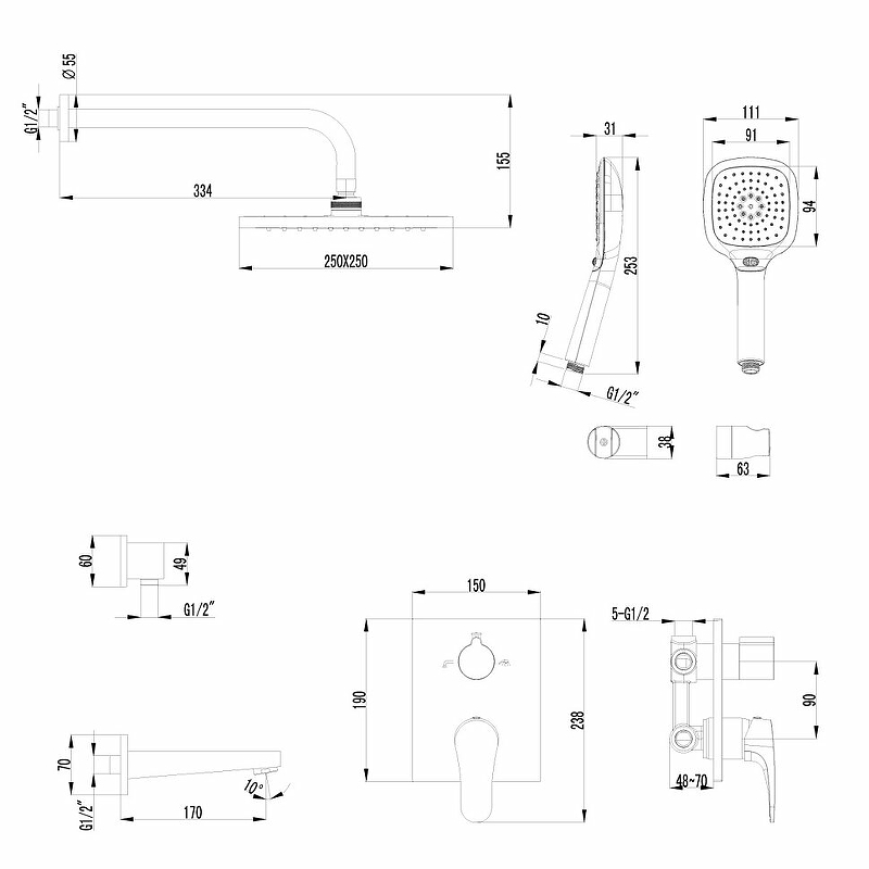 Душевая система Lemark Shift LM4322C Хром от магазина ЛесКонПром.ру