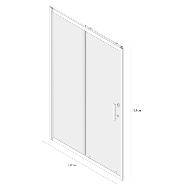 Душевая дверь FLUMEN Alz 150х195 см хромированный профиль от магазина ЛесКонПром.ру