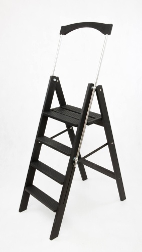 Стремянка деревянная Hoz-Block Серж 4 ступени Черная (арт. СДР-4Ч) от магазина ЛесКонПром.ру