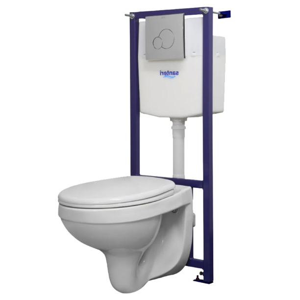 Инсталляция Culto Брайес с унитазом, сиденьем, кнопкой хром от магазина ЛесКонПром.ру