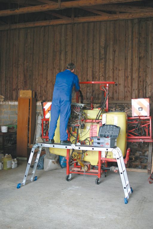 Универсальная алюминиевая шарнирная лестница-трансформер STABILO 4Х3 KRAUSE арт.123510 от магазина ЛесКонПром.ру