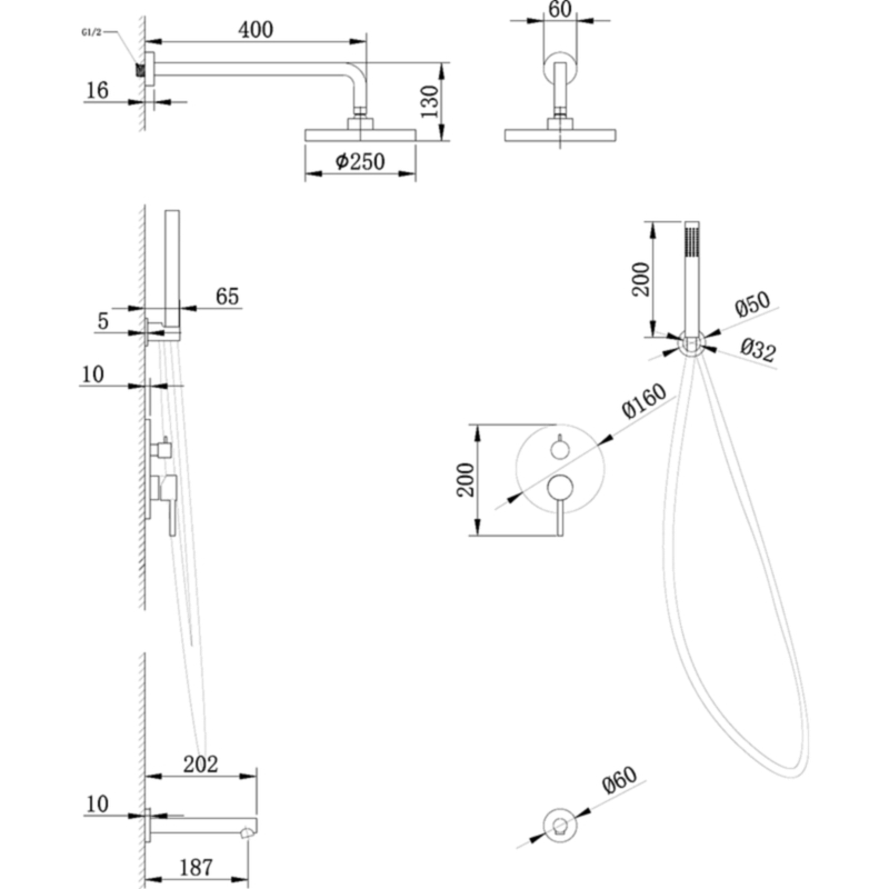 Душевая система Abber Emotion AF8817 Хром от магазина ЛесКонПром.ру