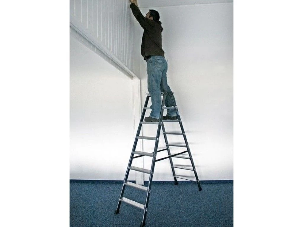 Стремянка алюминиевая анодированная Krause Sepro D 2х6 ступеней (арт. 125835) от магазина ЛесКонПром.ру