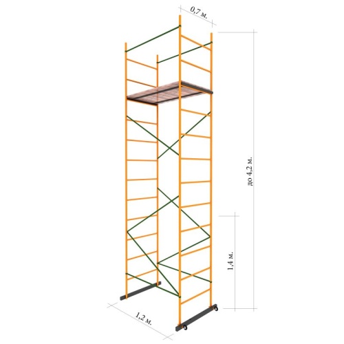 Вышка-тура стальная Ринстрой Компакт, Н-4,2м (арт. К-4,2) от магазина ЛесКонПром.ру