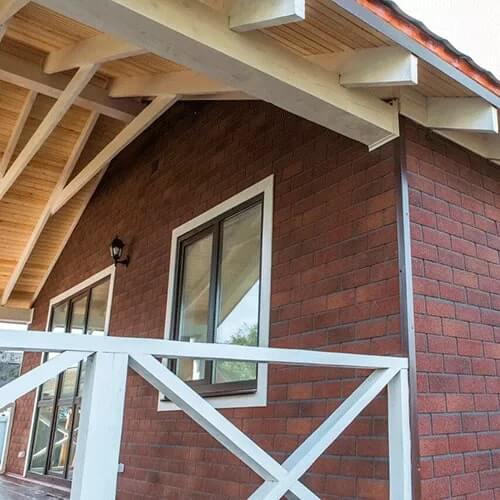 Фасадная плитка ТЕХНОНИКОЛЬ Hauberk Терракотовый Кирпич от магазина ЛесКонПром.ру