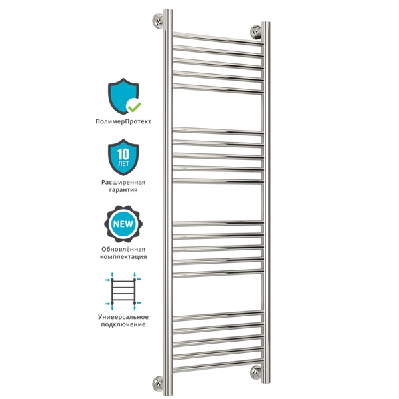 Водяной полотенцесушитель Сунержа Богема прямая 1200х400 Хром от магазина ЛесКонПром.ру