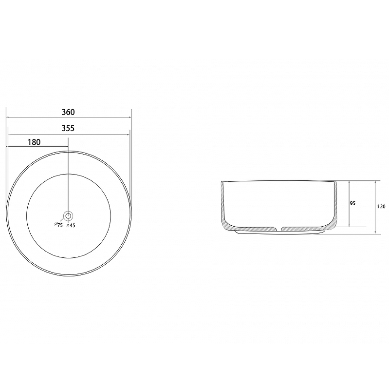 Раковина-чаша Abber Bequem 36 AC2108MW Белая матовая от магазина ЛесКонПром.ру