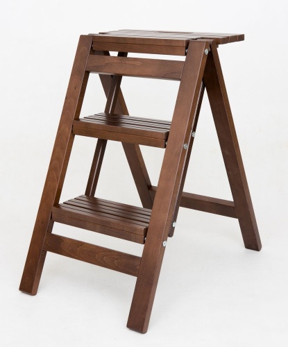 Стремянка-табурет деревянная с широкими ступенями Hoz-Block Микки 3 ступени Черная (арт. СДМТ-3Ч) от магазина ЛесКонПром.ру