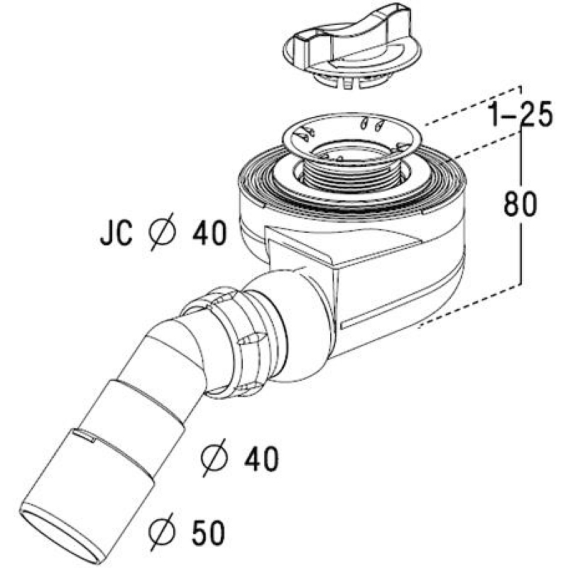 Сифон для душевого поддона Radaway 5SK1 Белый от магазина ЛесКонПром.ру