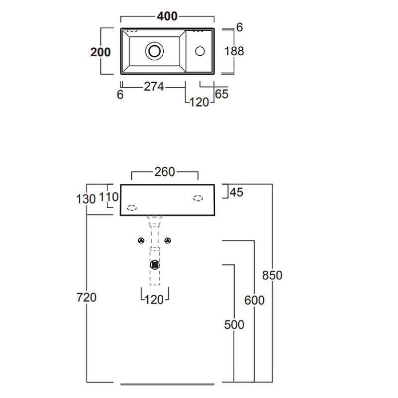Раковина Simas Agile 40 R AG20 bi*1 Белая от магазина ЛесКонПром.ру
