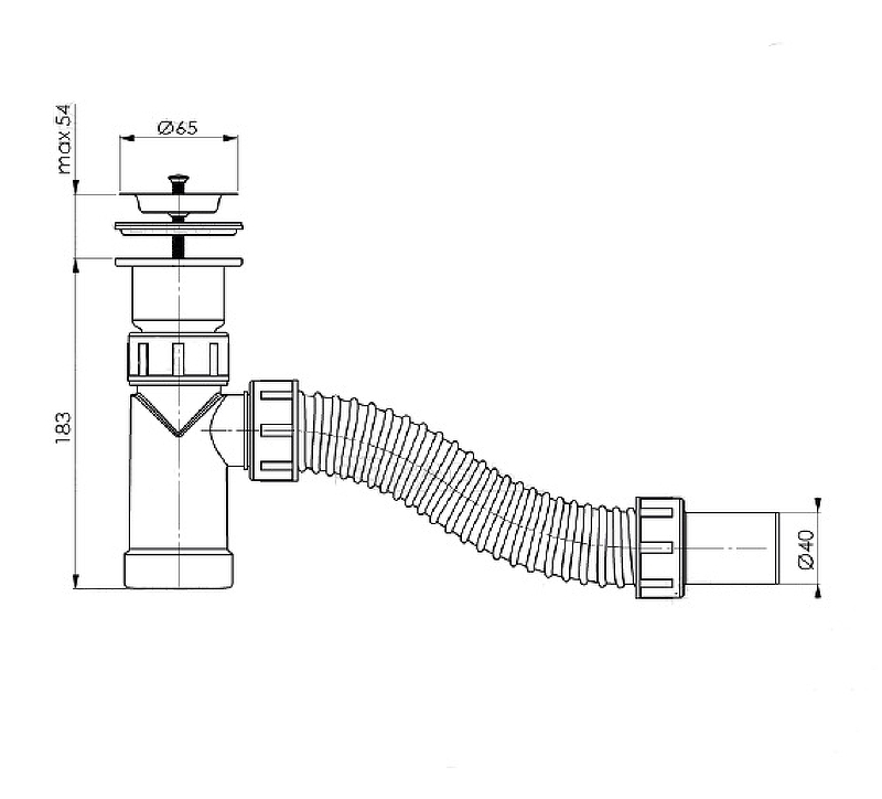 Сифон для раковины Bettoserb 125310 Нержавеющая сталь от магазина ЛесКонПром.ру