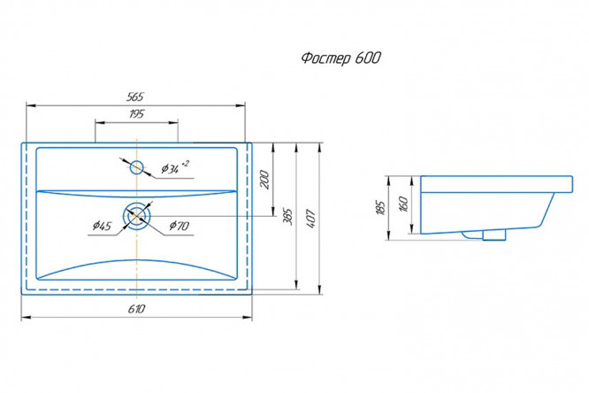 Раковина Фостер 60 80353279 от магазина ЛесКонПром.ру