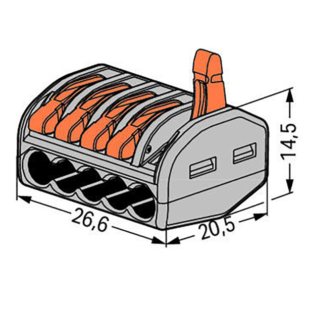 Клемма WAGO 5-проводная 5 шт от магазина ЛесКонПром.ру
