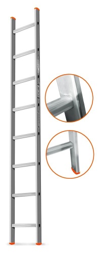Односекционная алюминиевая лестница ГРАНИТ 8 ступеней Эйфель от магазина ЛесКонПром.ру