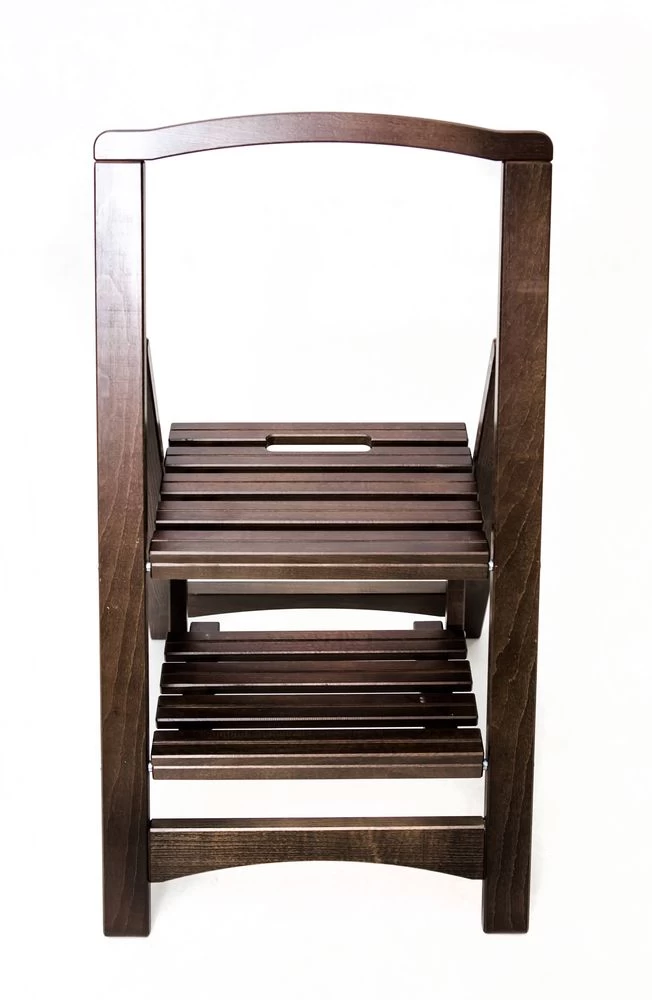 Стремянка деревянная с широкими ступенями Hoz-Block Микки 2 ступени Венге (арт. СДМ-2В) от магазина ЛесКонПром.ру