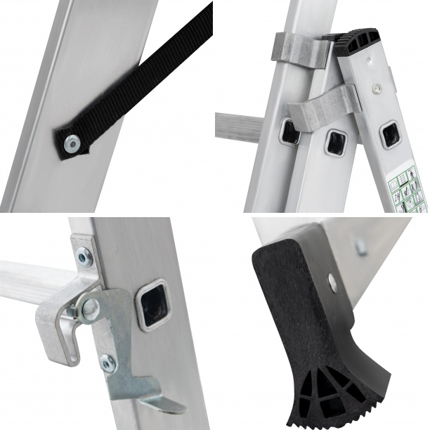 Лестница трехсекционная Новая Высота алюминиевая 9 ступеней от магазина ЛесКонПром.ру