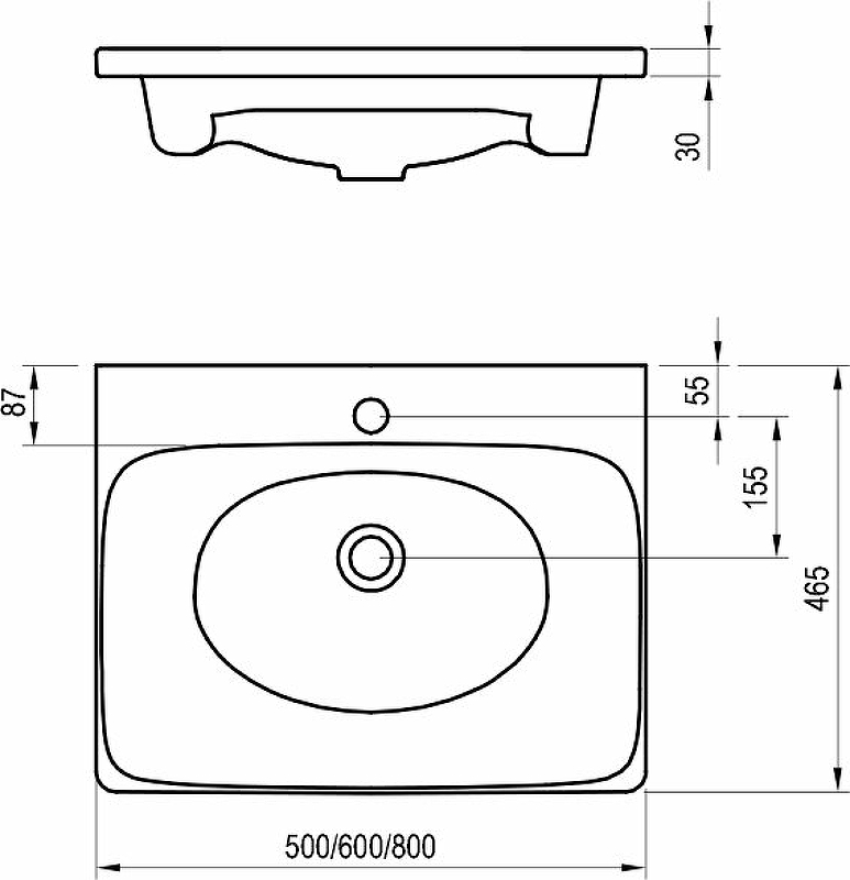 Раковина Ravak Balance 60 XJX01260000 Белая от магазина ЛесКонПром.ру