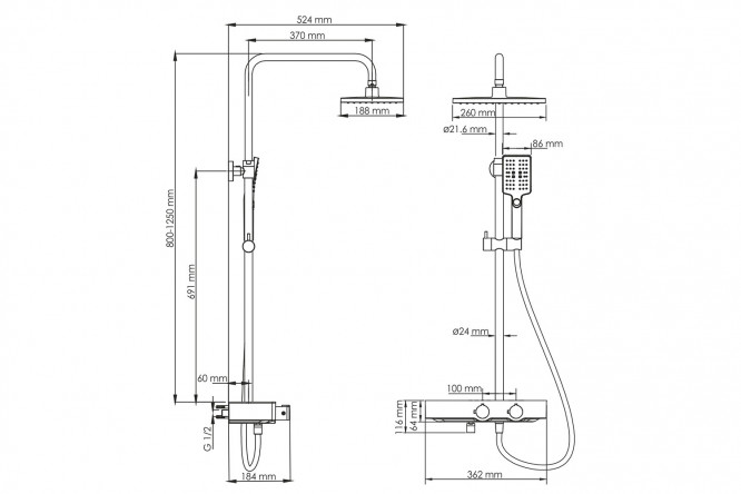 Душевой комплект WasserKRAFT 80382146 от магазина ЛесКонПром.ру