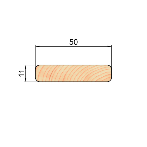 Брусок 11х50х2200 мм сосна сращенная бессучковая от магазина ЛесКонПром.ру
