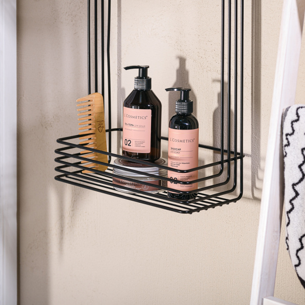 Полка сетчатая ЧМЗ 2-ярусная прямая черная от магазина ЛесКонПром.ру