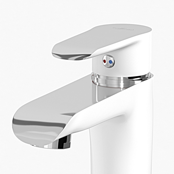 Смеситель для раковины ROSSINKA хром, белый от магазина ЛесКонПром.ру