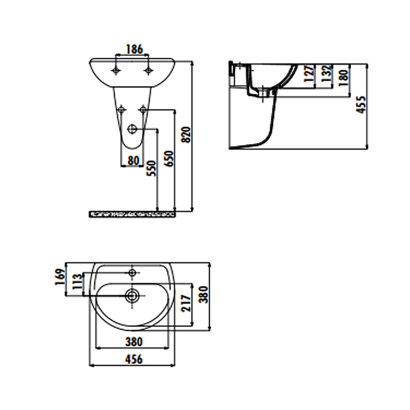 Раковина Creavit Sedef 45 TP145-00CB00E-0000 Белая от магазина ЛесКонПром.ру