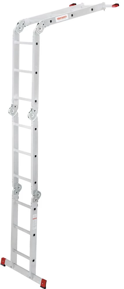 Алюминиевая четырехсекционная лестница-трансформер 400 мм NV1323 НОВАЯ ВЫСОТА 4Х5 арт.1323405 от магазина ЛесКонПром.ру