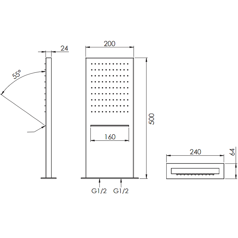 Верхний душ Remer 350SSCAX Хром от магазина ЛесКонПром.ру