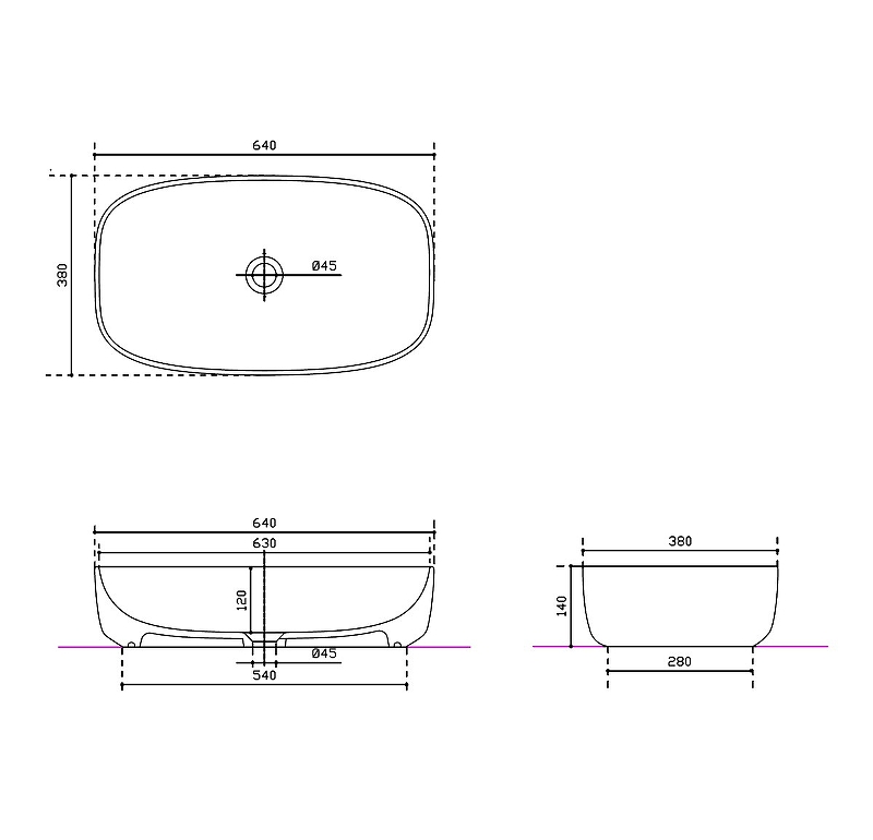Раковина-чаша Galassia Dream 64 7300NEMT Черная матовая от магазина ЛесКонПром.ру