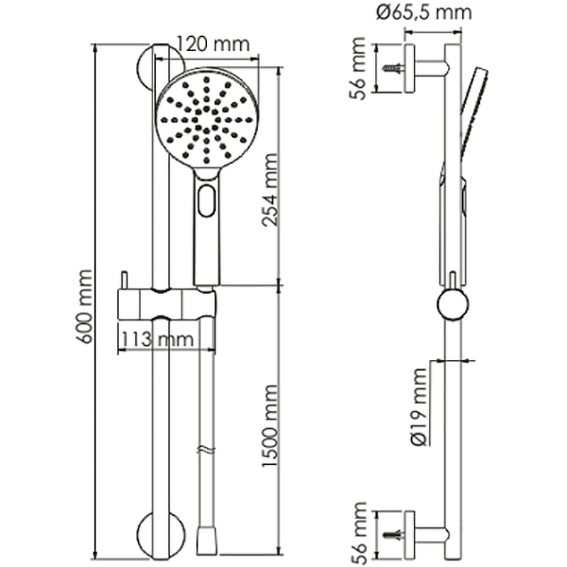Душевой гарнитур WasserKRAFT A144 Хром от магазина ЛесКонПром.ру