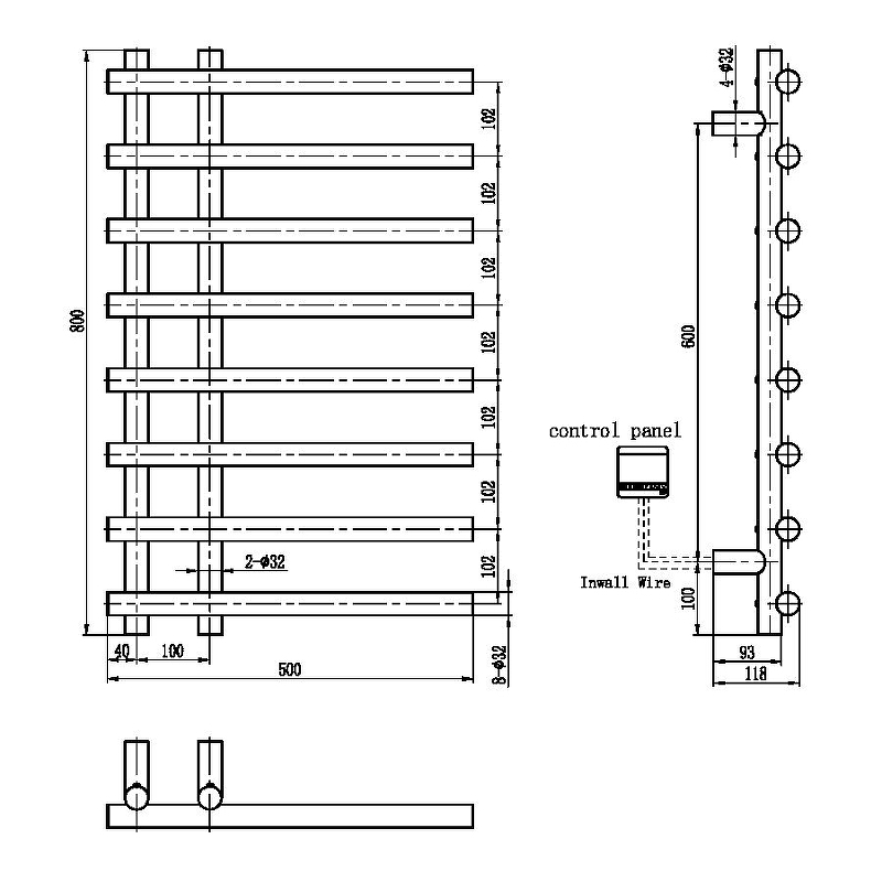 Электрический полотенцесушитель Boheme Uno 722-CR Хром от магазина ЛесКонПром.ру